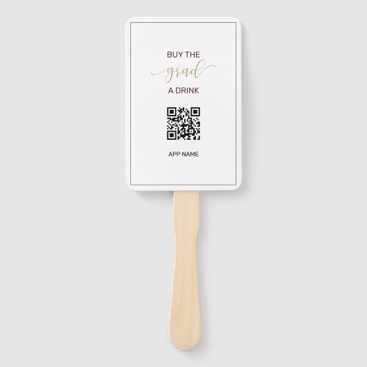 Éventail Photo Graduation Acheter le Grad a Drink QR Code (Devant)