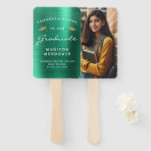 Éventail Photo Green Brohed Metal Graduation 2025 (Devant et derrière)