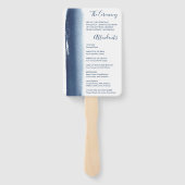 Éventail Photo moderne Marine Blue Elegant Wedding Programm (Dos)