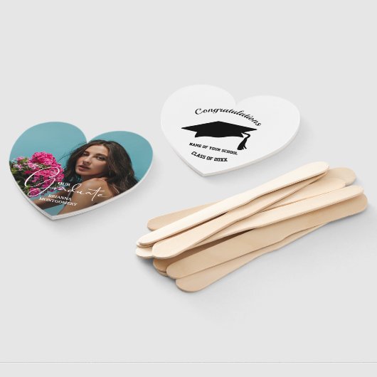 Éventail Photo Personalized Graduate Script (Non-assemblé)
