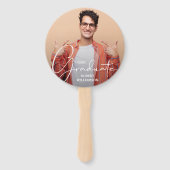 Éventail Photo Personnalisé Script Gradué Bleu (Devant)