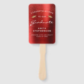 Éventail Photo personnalisée Red Metallic White Gold (Devant)