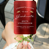 Éventail Photo personnalisée Red Metallic White Gold