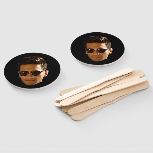 Éventail Photo personnalisée Visage Bachelor Party Annivers (Non-assemblé)