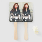 Éventail Photo simple et élégante | Blanc noir (Devant et derrière)