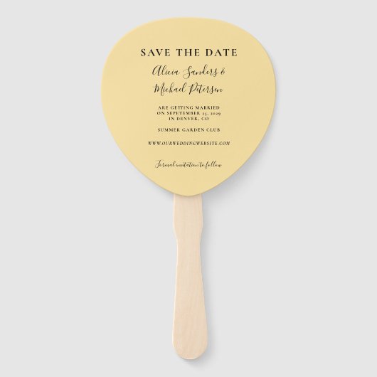 Éventail Photo tournesol mariage rustique enregistrer la da (Dos)