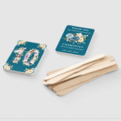 Éventail Photo turquoise 10e anniversaire Collage Fleur Jau (Non-assemblé)