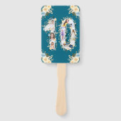 Éventail Photo turquoise 10e anniversaire Collage Fleur Jau (Devant)