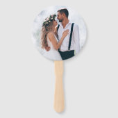 Éventail Photo Turquoise Blue Gold Agate Mariage de script (Devant)