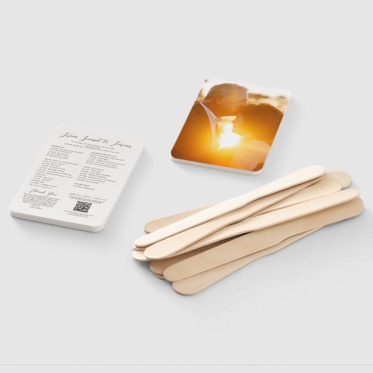 Éventail Photo Wedding Program Fan (Non-assemblé)