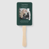 Éventail Photos de Graduation moderne Rose blanche Gold Gra (Dos)