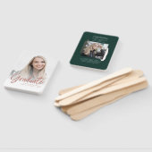 Éventail Photos de Graduation moderne Rose blanche Gold Gra (Non-assemblé)