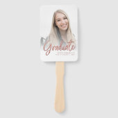 Éventail Photos de Graduation moderne Rose blanche Gold Gra (Devant)