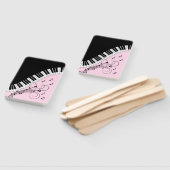 Éventail Piano Keyboard Black and White Music Design Pink (Non-assemblé)