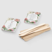 Éventail Pies blanches roses Fleurs Programme de mariage (Non-assemblé)