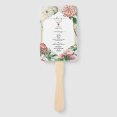 Éventail Pies blanches roses Fleurs Programme de mariage (Devant)