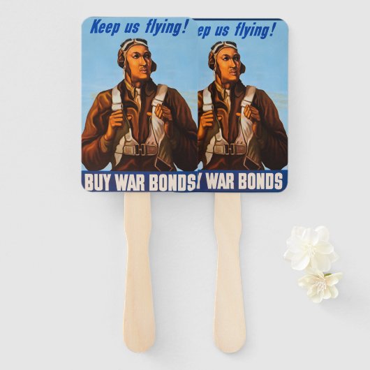 Éventail Pilotes d'aviation afro-américains de 2ÈME GUERRE (Devant et derrière)