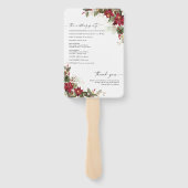 Éventail Pin Rustique Poinsettia Programme de mariage flora (Dos)
