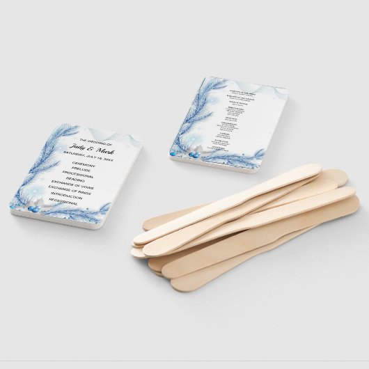 Éventail Pine bleue Programme de mariage de Noël (Non-assemblé)