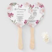 Éventail Pink Blush Aquarelle Floral Wedding Programme (Devant et derrière)
