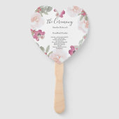 Éventail Pink Blush Aquarelle Floral Wedding Programme (Devant)