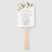 Éventail Pink Blush Flowers Verdure Floral Wedding Programm (Devant)