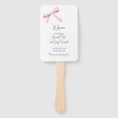 Éventail Pink Bow programme de mariage floral fan (Devant)