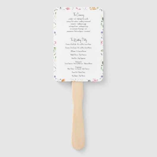 Éventail Pink Bow programme de mariage floral fan (Dos)