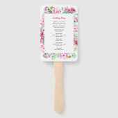 Éventail Pink Cactus Flowers Succulents Programme de mariag (Dos)