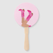 Éventail Pink Cowgirl Hand Fan  (Dos)