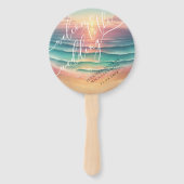 Éventail Pink Green Ocean Beach Day Party Bienvenue Mariage (Dos)