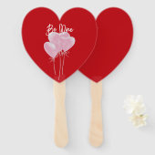 Éventail Pink Hearts (Devant et derrière)