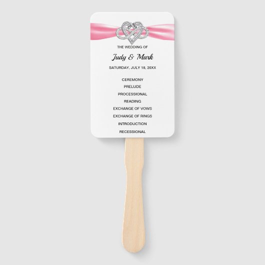 Éventail Pink Infinity Coeur Wedt Programme Fans (Devant)