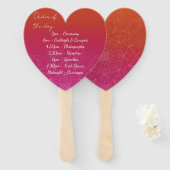 Éventail Pink & Orange Bright Ombre Mandala Wedding Program (Devant et derrière)
