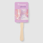 Éventail Pink Pastel Programme de mariage d'art Abstrait Ve (Devant)