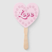 Éventail Pink Pickleball Love Valentines Day Heart (Dos)