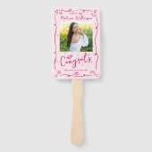 Éventail Pink Red Hand Drawn Doodle Graduation 2 Photo Fun (Devant)