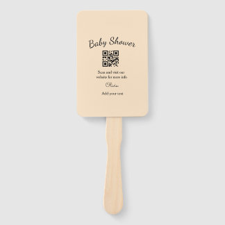 Éventail Pink simple baby shower q r code add name text thr