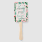 Éventail Pink Tropical Banana Palm Programme de mariage Feu (Dos)