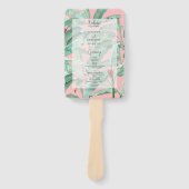 Éventail Pink Tropical Banana Palm Programme de mariage Feu (Devant)