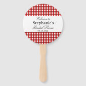 Éventail Pique-nique En vichy Motif rouge et blanc (Devant)