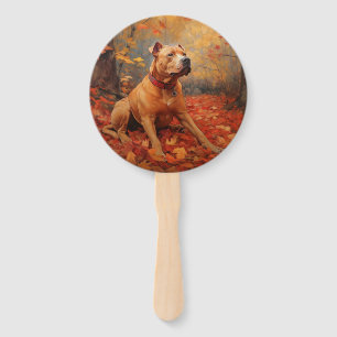 Éventail Pitbull à l'automne Feuilles automne Inspiration