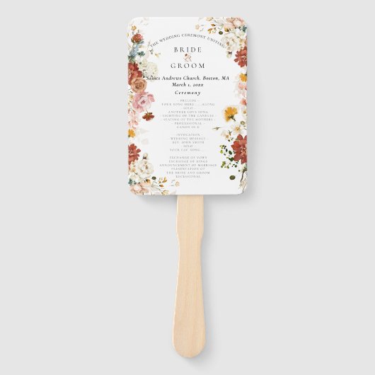 Éventail PixDezines Aquarelle Rustique Automne Fleurs Jardi (Devant)