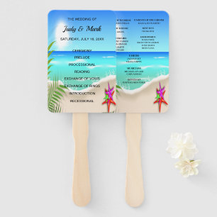 Éventail Plage Colorful Starfish Programme de mariage Fans