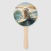 Éventail Plage de Coton De Tulear Peinture de surf (Devant)
