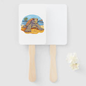 Éventail Plage de dessin animé de tortue (Devant et derrière)