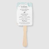 Éventail PLAGE moderne | Programme de mariage turquoise Ven (Devant)