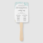 Éventail PLAGE moderne | Programme de mariage turquoise Ven (Dos)