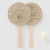 Éventail Plage Sandy Toes Salty Kisses Programme de mariage (Devant et derrière)
