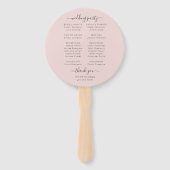 Éventail Plage Seashell Gold + Pink Wedding Programme Fan (Dos)